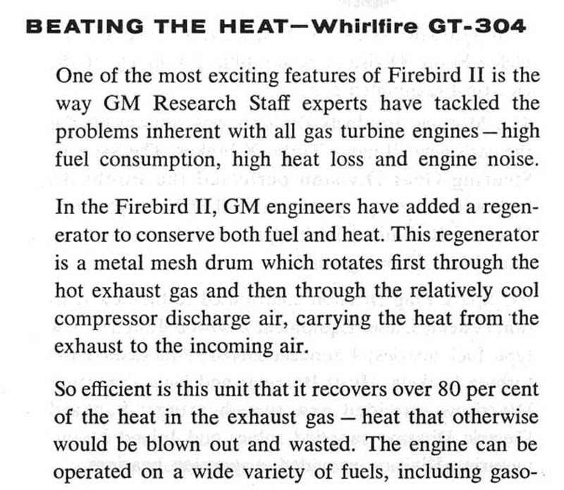 GM FIREBIRD II Family size gas turbine prototype 1956